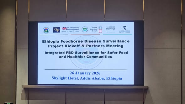 The kickoff meeting for the Ethiopia Foodborne Disease Surveillance Project, implemented by Haramaya University, is underway at Skylight Hotel, Addis Ababa.
